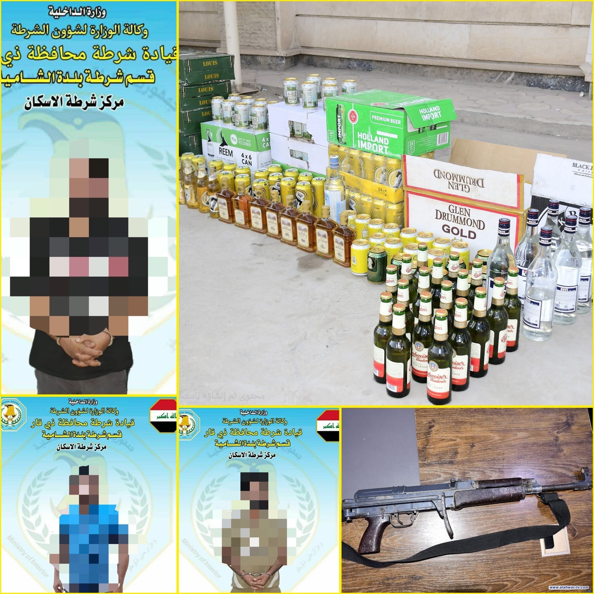 خلال حملة لمتابعة مروّجي الممنوعات  قسم شرطة بلدة الشامية يلقي القبض على 3 متهمين ويضبط مشروبات كحولية وسلاحًا ناريً