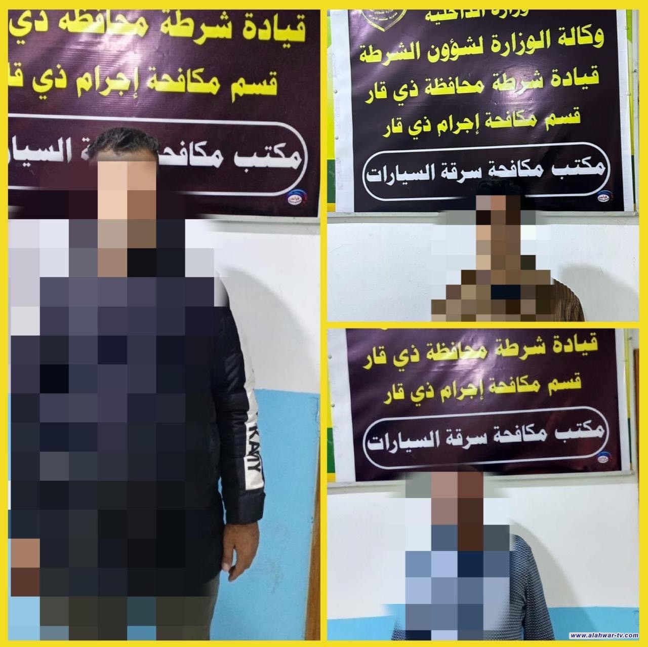 مكافحة إجرام ذي قار تلقي القبض على 3 متهمين مطلوبين بقضايا السرقة .