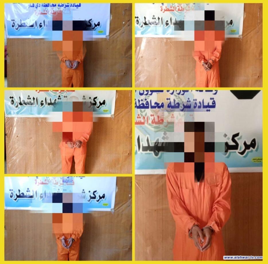 شرطة ذي قار تنفذ واجب امني وتلقي القبض على 9 متهمين وتضبط اسلحة مختلفة في قضاء الشطرة شمال المحافظة .