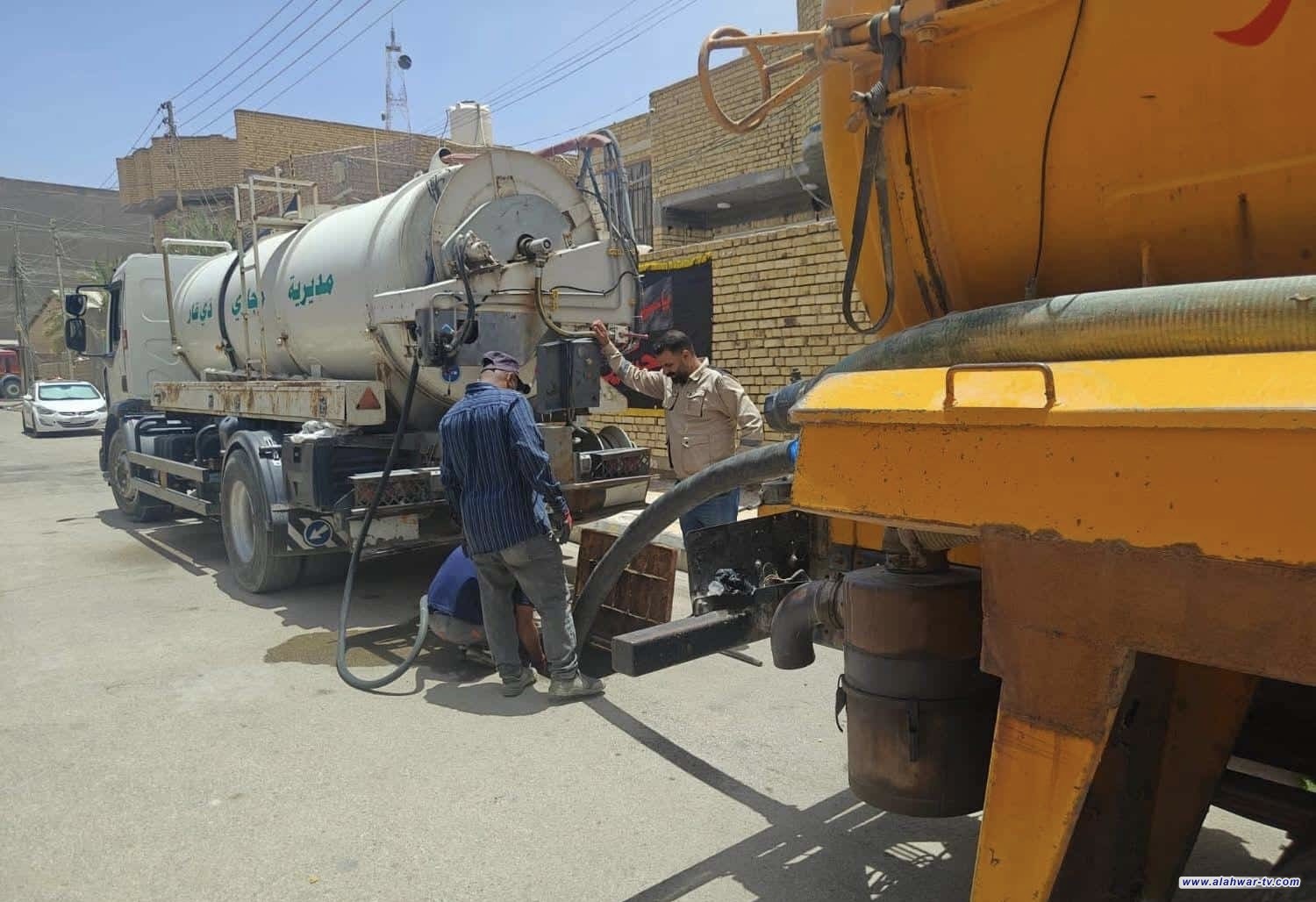 مديرية مجاري ذي قار تواصل أعمال تنظيف الخطوط الرئيسية وشبكات الأمطار على مدار الساعة