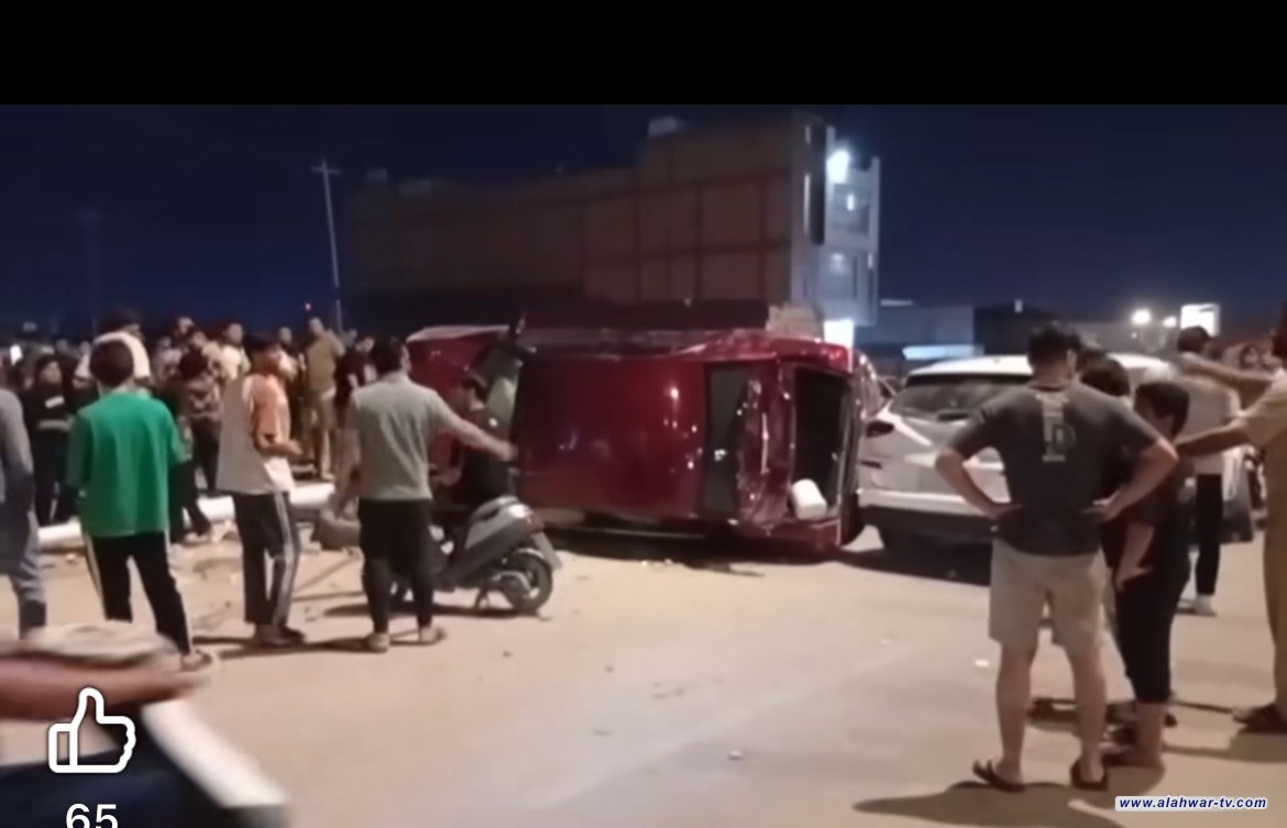 حادث سير على طريق ياحسين وسط الناصرية