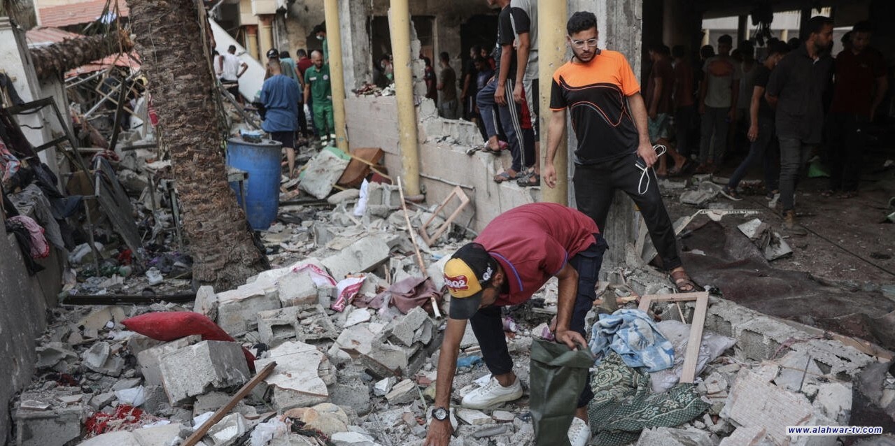 استشهاد 10 فلسطينيين في غارة صهيونية على مدرسة للنازحين شمال غزة