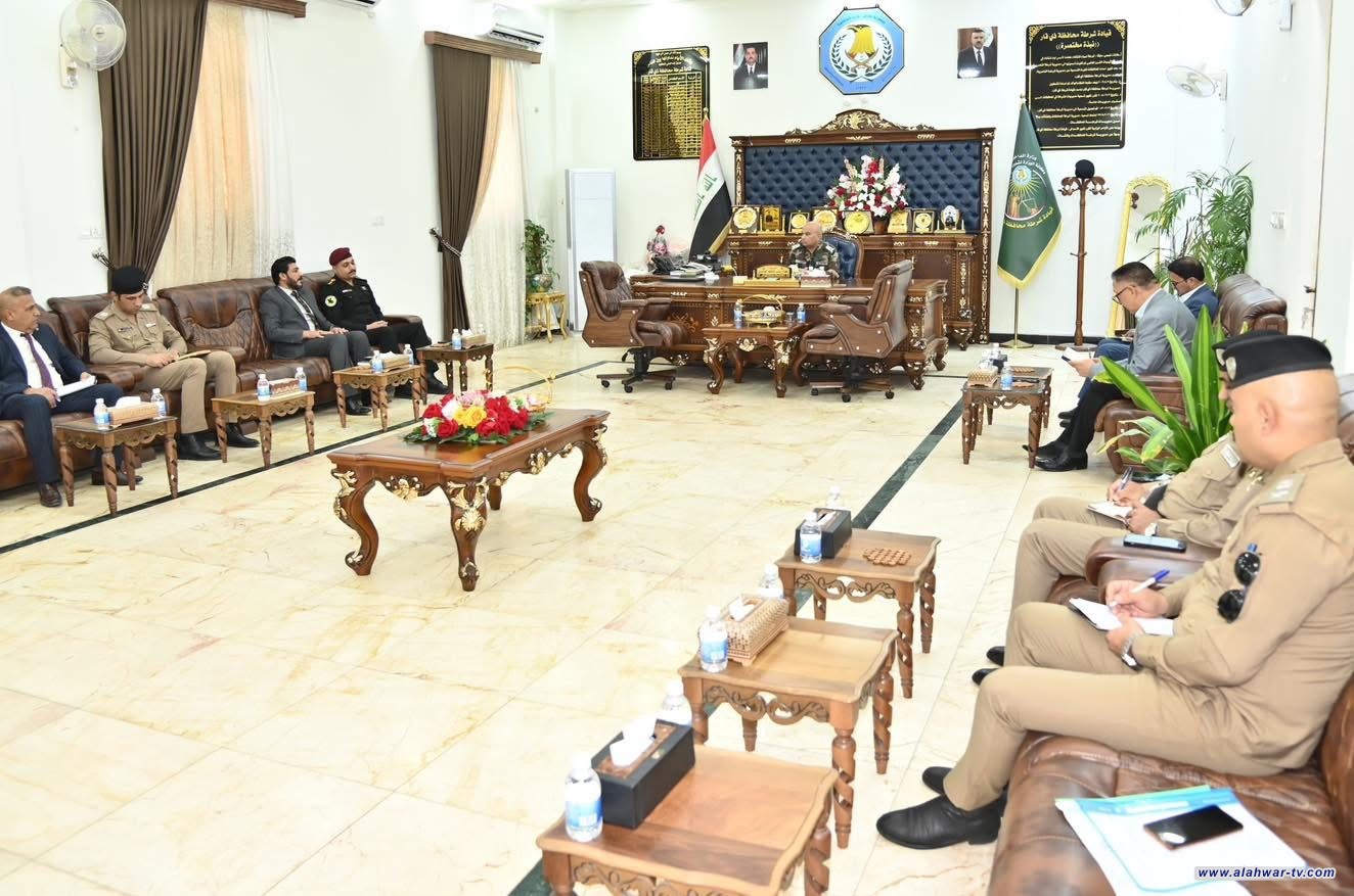 قيادة شرطة ذي قار تعقد مؤتمرا امنيا لمناقشة ملف حصر السلاح بيد الدولة