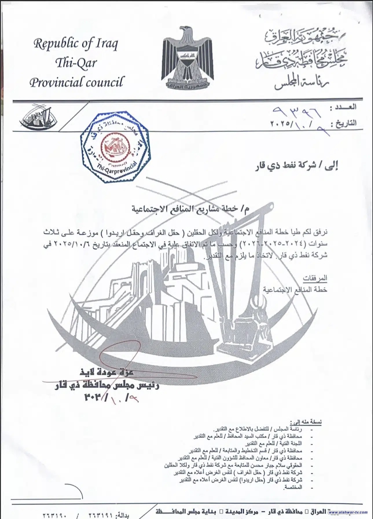 87 مشروعا خدميا في ذي قار ضمن خطة المنافع الاجتماعية للأعوام 2024  2026