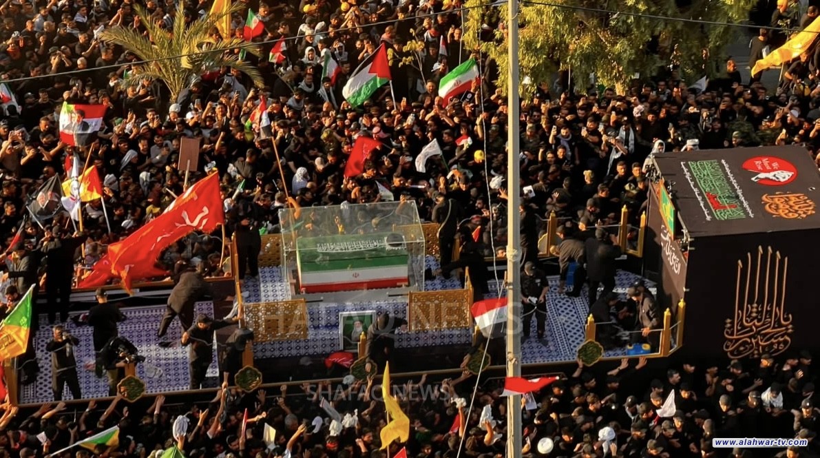 بعد تأخرها عن الموعد.. بدء مراسم تشييع جثمان خامنئي في كربلاء
