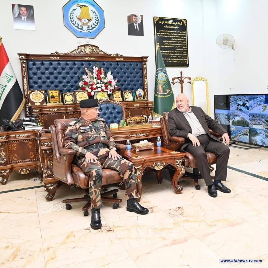 قائد شرطة محافظة ذي قار يستقبل رئيس لجنة الأمن والدفاع النيابية .