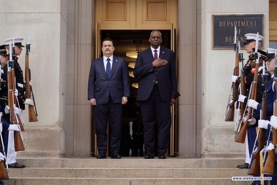 رئيس مجلس الوزراء السيد محمد شياع السوداني يلتقي في البنتاغون وزير الدفاع الأمريكي