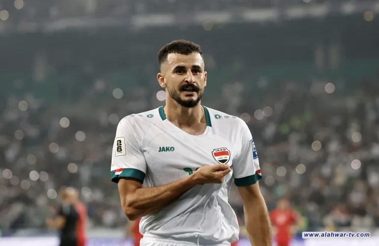 أيمن حسين يفتتح التسجيل للمنتخب الوطني ضد البحرين