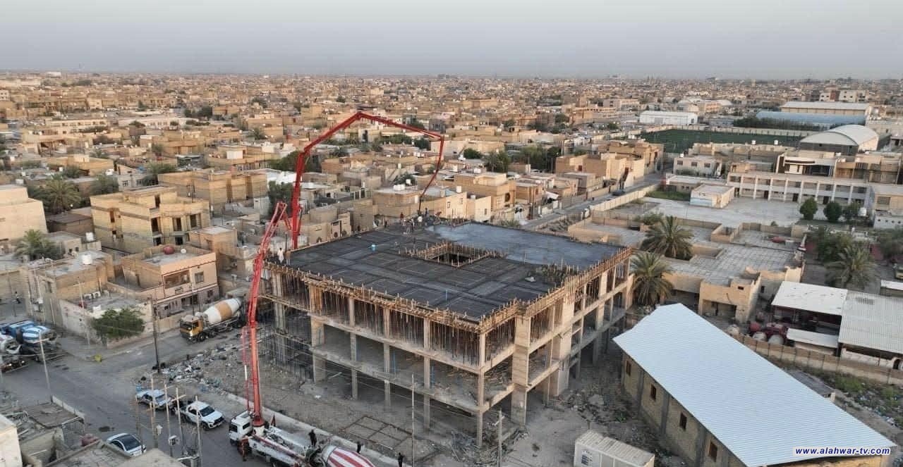 صندوق إعمار ذي قار ينجز صب سقف الطابق الأخير لمشروع بناية الهيئة الوطنية للتقاعد