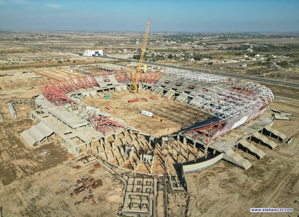 ملعب ذي قار الأولمبي يقترب من الإنجاز الكامل: المدرجات تكتمل والعمل متواصل على مدار الساعة