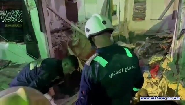 انهيار مبنى مكون من أربعة طوابق قرب حمام الرسول بالنجف