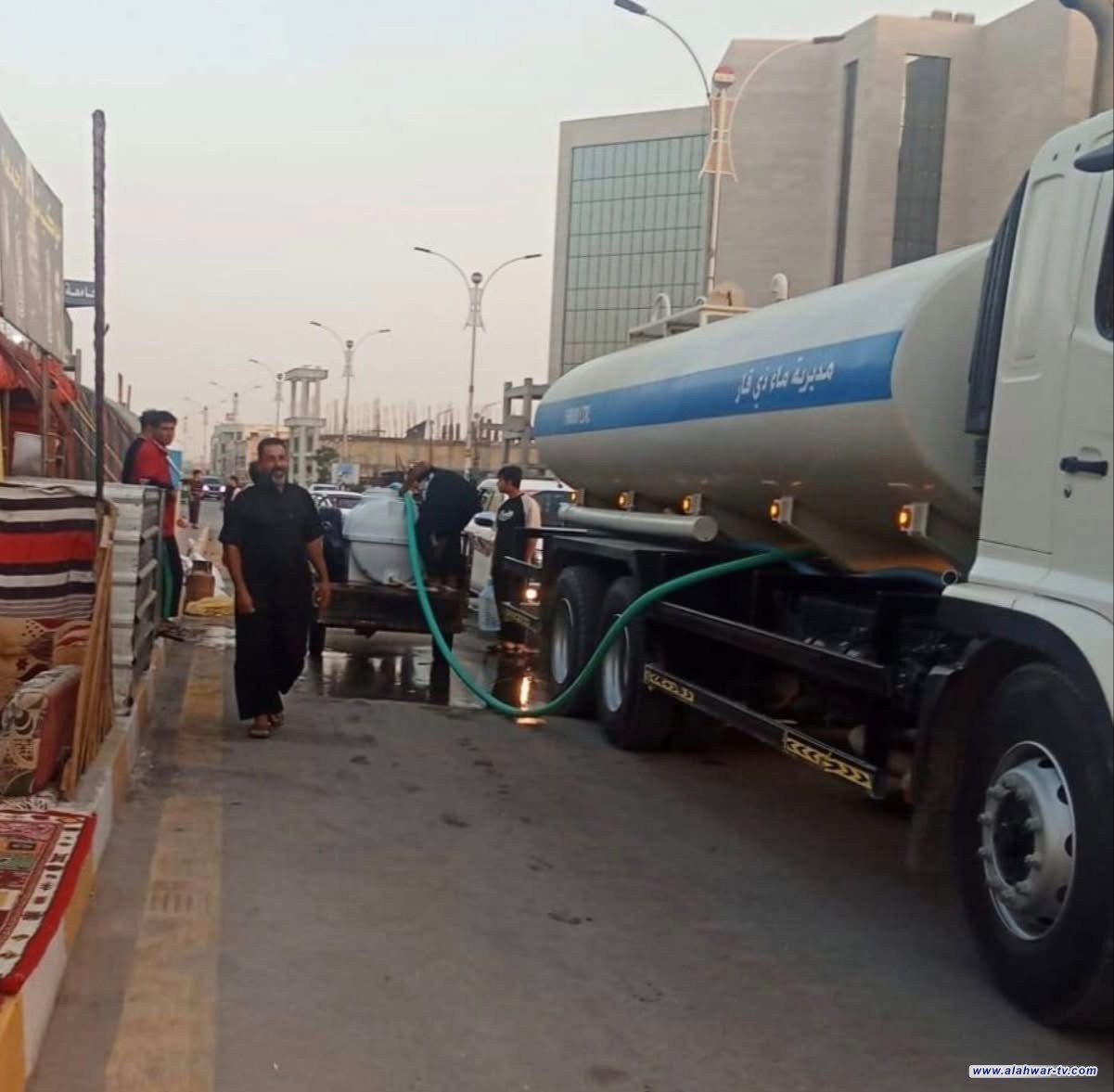 حكومة ذي قار: استنفار خدمي لتجهيز ماء الشرب للمواكب الحسينية