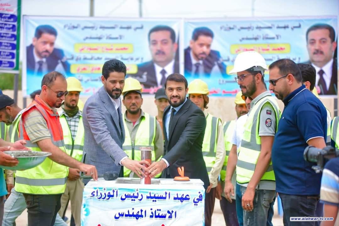 محافظ ذي قار يضع حجر الاساس ويشرف على اطلاق العمل بمشروع تطوير وتاثيث شارع ابراهيم الخليل وسط الناصرية