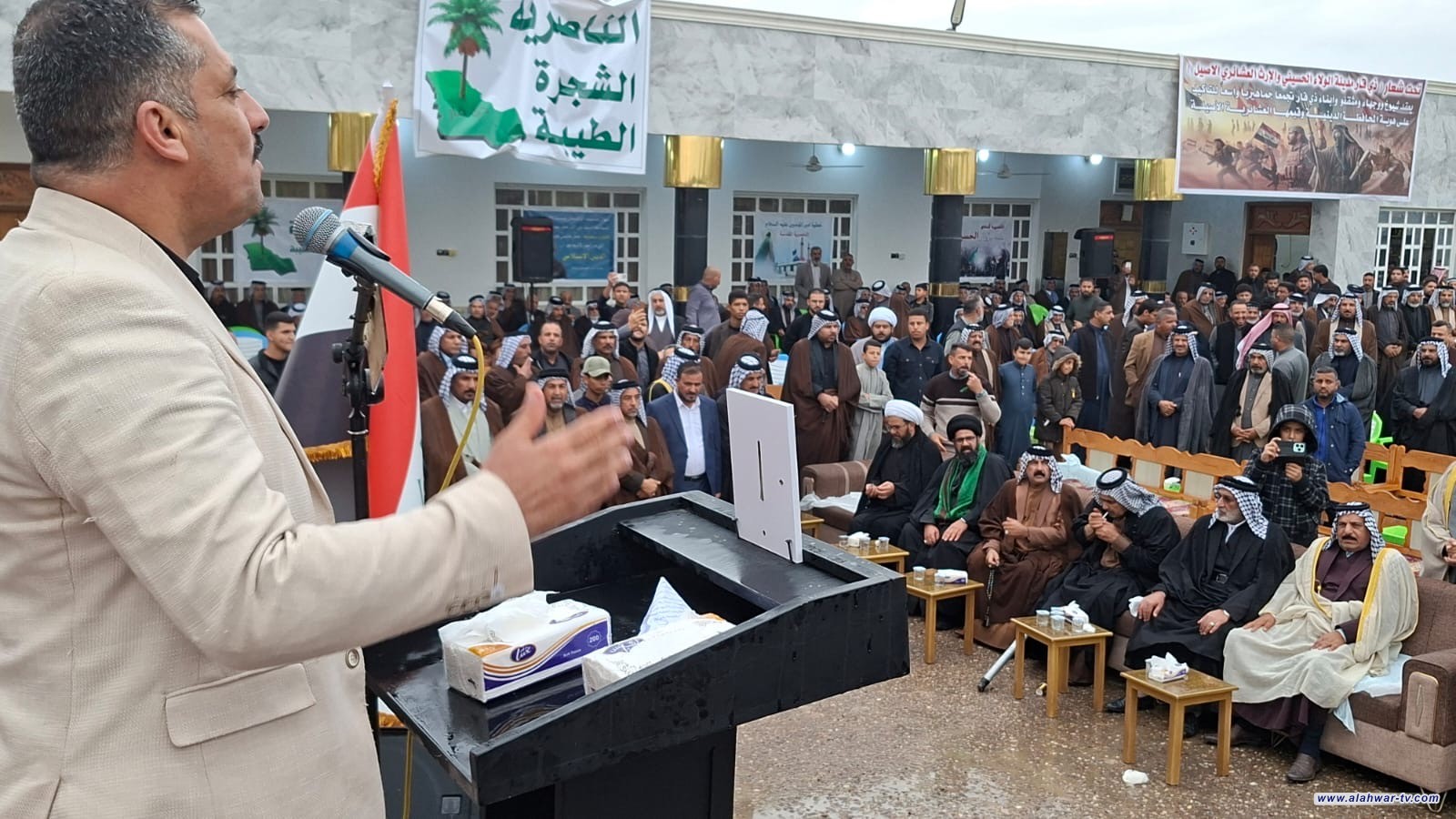 تحت شعار   ذي قار مدينه الولاء الحسيني والارث العشائري الأصيل قبيلة الحسينات  تحتضن تجمعا جماهيريا كبيرا