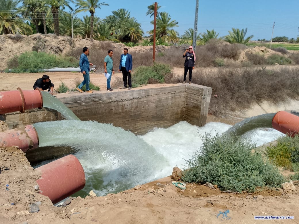 تشغيل مضخات محطة كاظم الغيظ لإيصال المياه الى شط آل إبراهيم في قضاء سيد دخيل