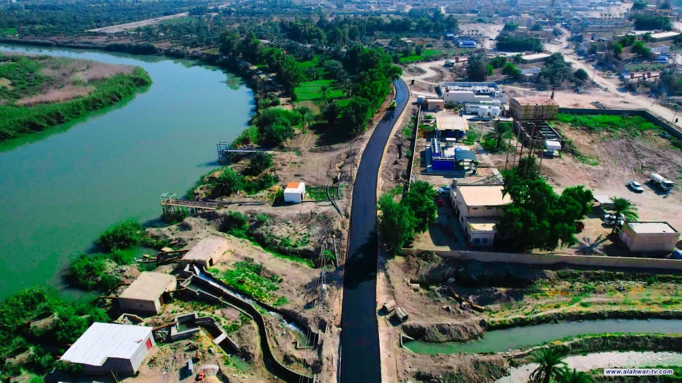 انجاز مشروع تبليط السدة الترابية في قضاء البطحاء لخدمة العشرات من القرى والتجمعات الريفية