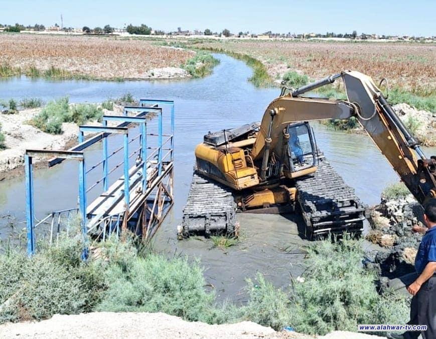 المباشرة باعمال كري وتطهير نهر الجبايش لايصال المياه لمحطات الاسالة