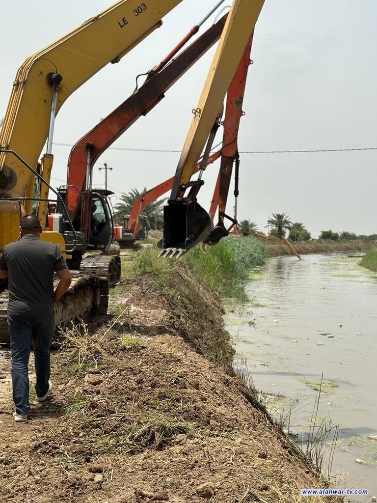 حملة لازالة المضخات المتجاوزة بقضاء قلعة سكر شمال ذي قار